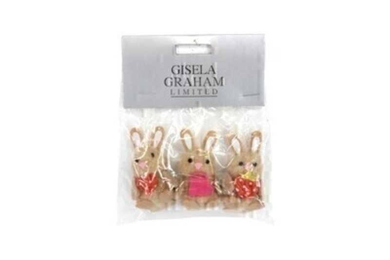 If you are looking for some Easter decorations for your Easter Tree then be sure not to miss these cute mini bunnies made from wool mix hanging decorations by designer Gisela Graham. Comes complete with string to hang on your Easter Tree. Three Bunnies in total.